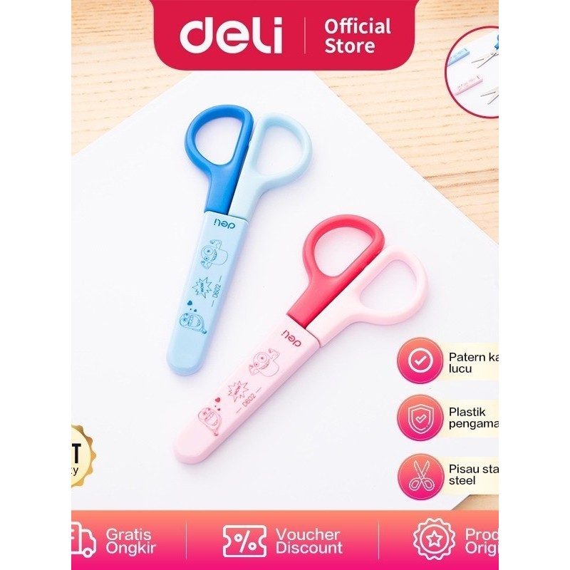 

Deli School Scissor / Gunting Kertas Anak Lucu Aman D602