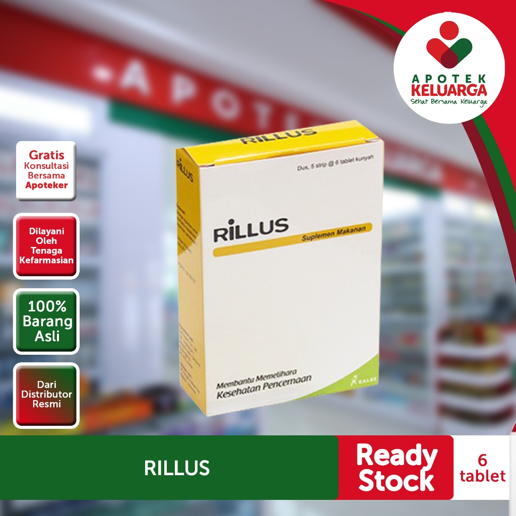 Rillus 30 Tablet Kunyah Probiotik dan Prebiotik