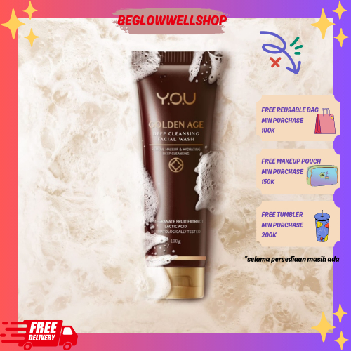 YOU Golden Age Deep Cleansing Facial Wash | Sabun Cuci Muka Untuk Anti Aging 100gr