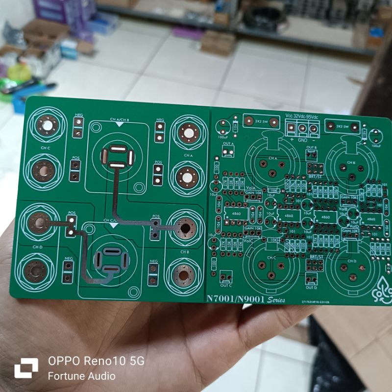 Pcb panel belakang bok power N9001/N7001/NCX3 4 chanel double layer pcb input balance box power ampl