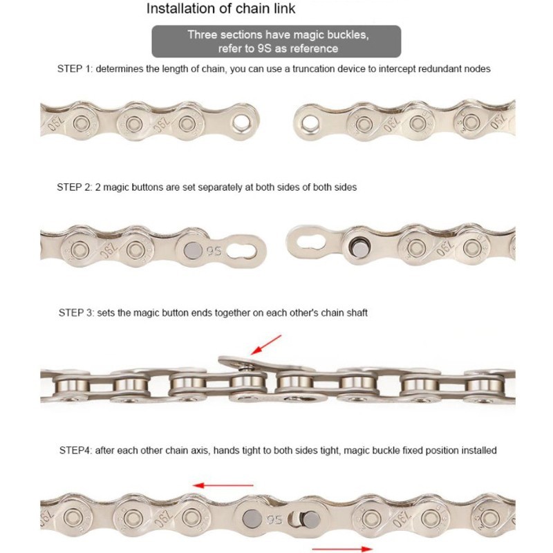 Toopre Rantai Sepeda Lipat MTB Roadbike Fixie Speed 1 sampai 12 Speed