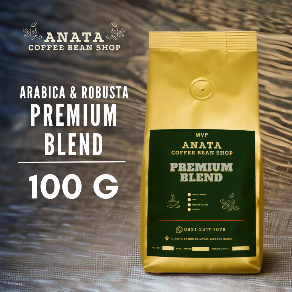 

ANATA Kopi Premium Blend 100 gram | Robusta Arabica | Coarse | Medium Coarse | Fine | dark