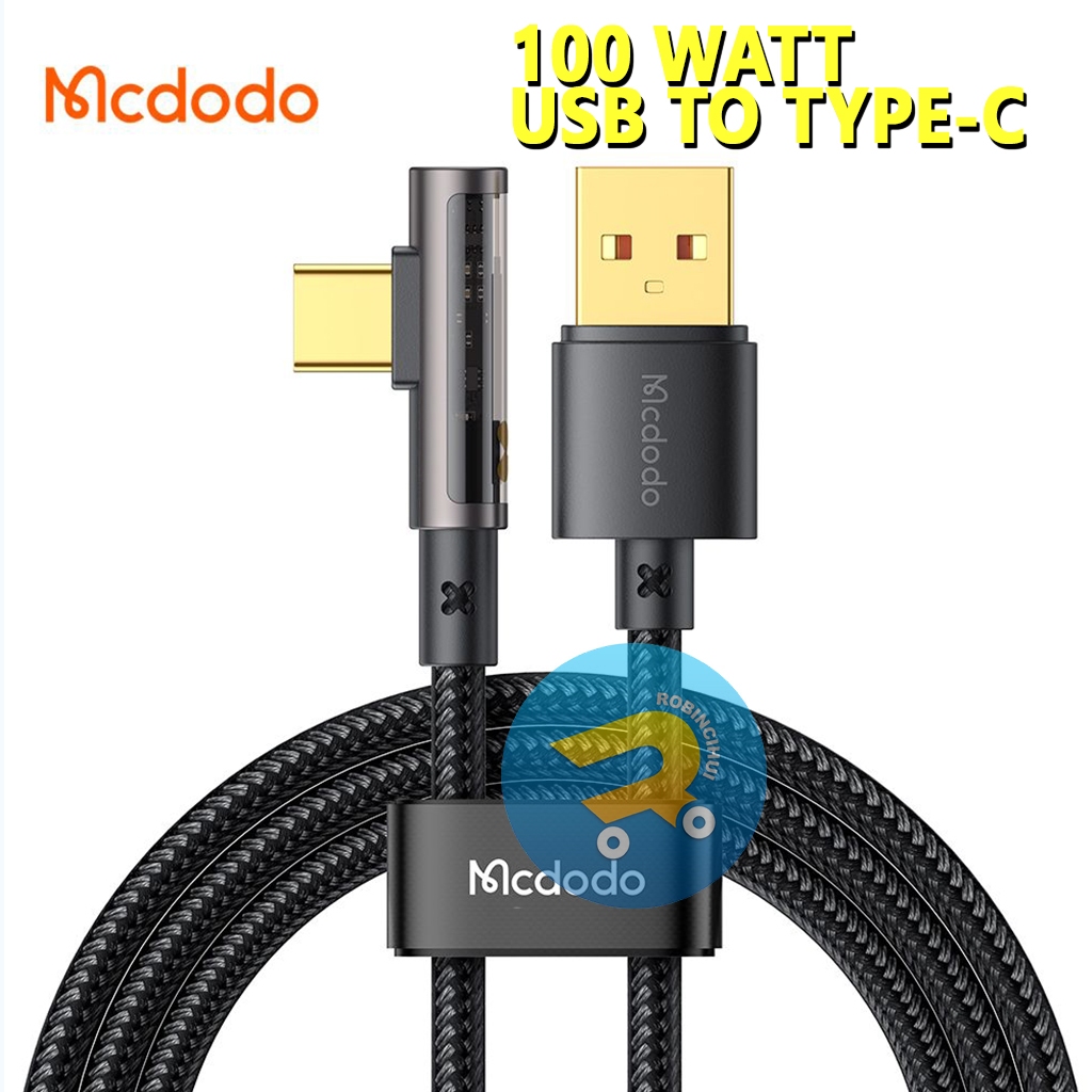 MCDODO Kabel Charger Type C Gaming Series Fast Charging (GEN 3) 90 degree- Kabel Type C - Kabel Data