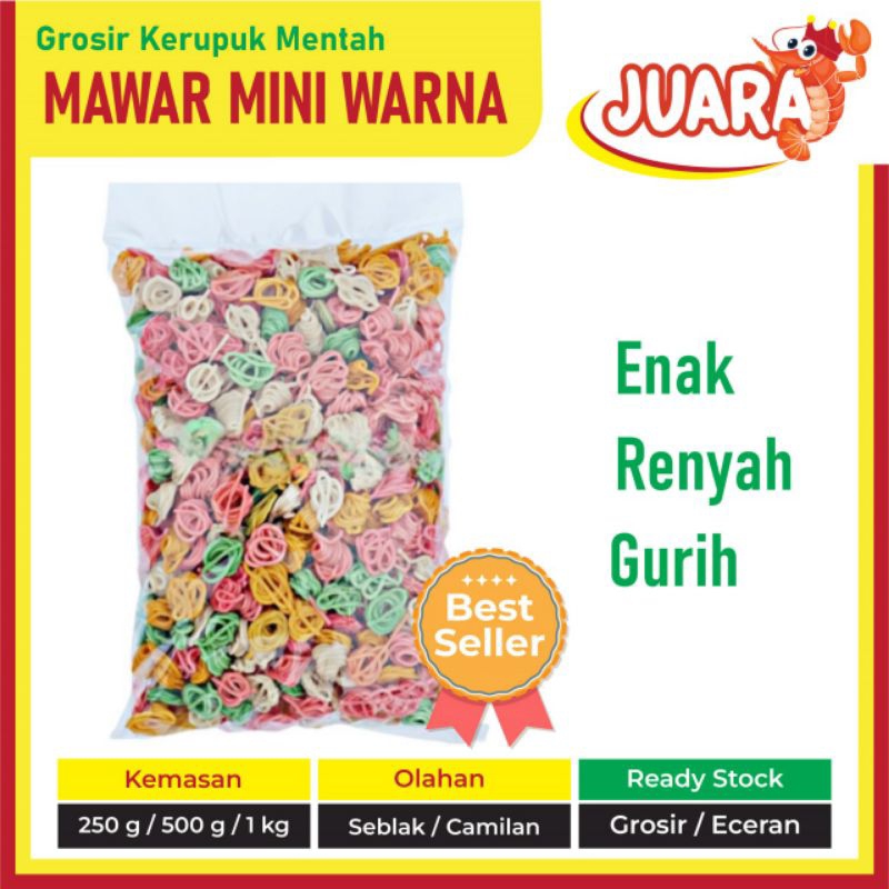 

Kerupuk Seblak Mawar Mini Warna Mentah 250gr