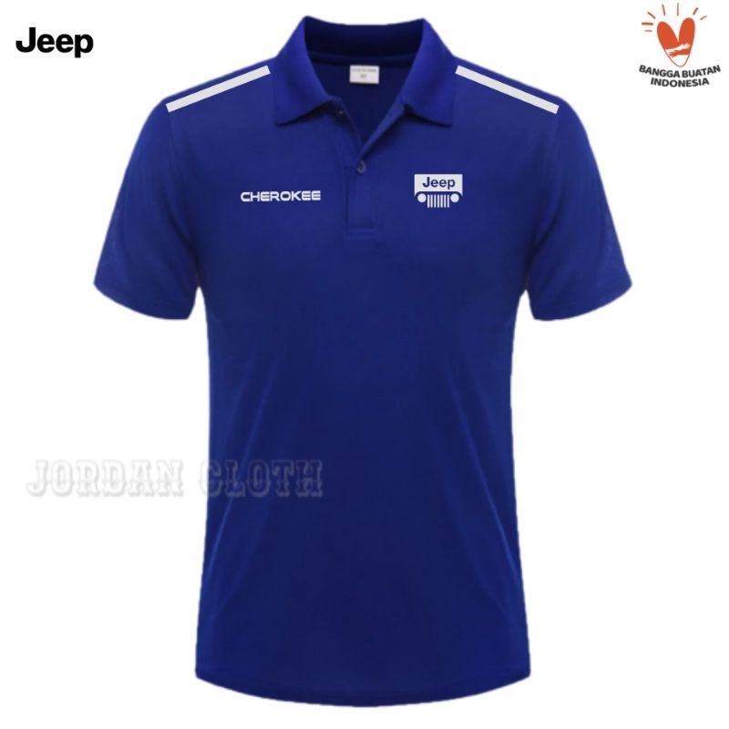 Polo shirt Tshirt Kaos Kerah Jeep Cherokee Strip shoulder