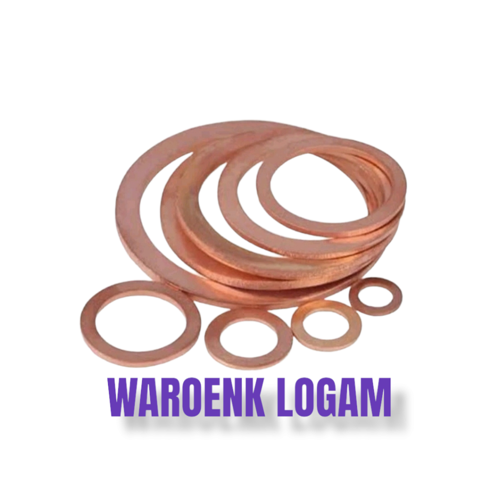 RING FLAT WASHER PLATE TEMBAGA MURNI M6 RING BAUT 10 RING SOLAR