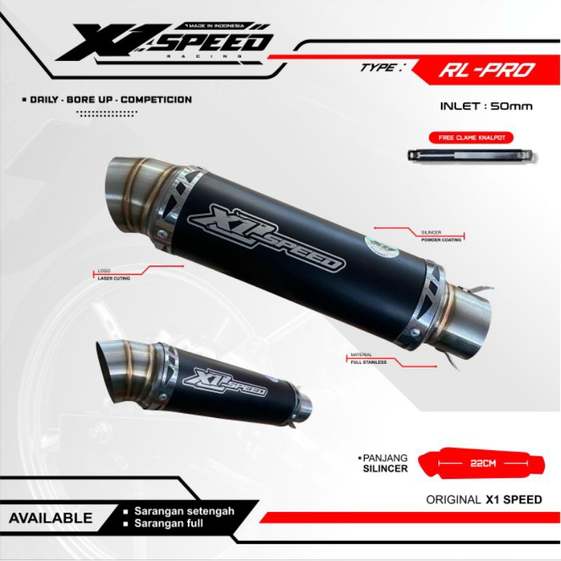 Slinser only Selenser Knalpot Racing all motor Original X1 Speed