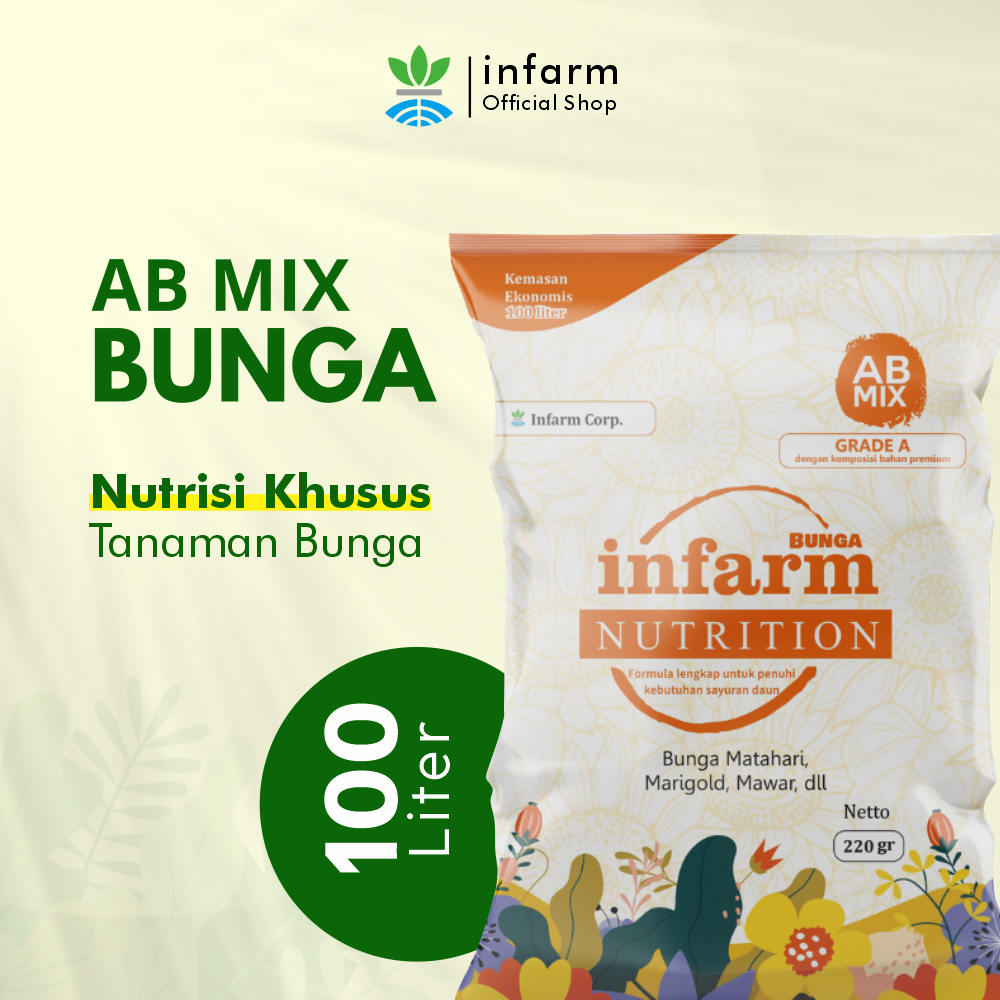 Nutrisi AB Mix BUNGA Pupuk Konvensional / Hidroponik Infarm Untuk Tanaman Bunga
