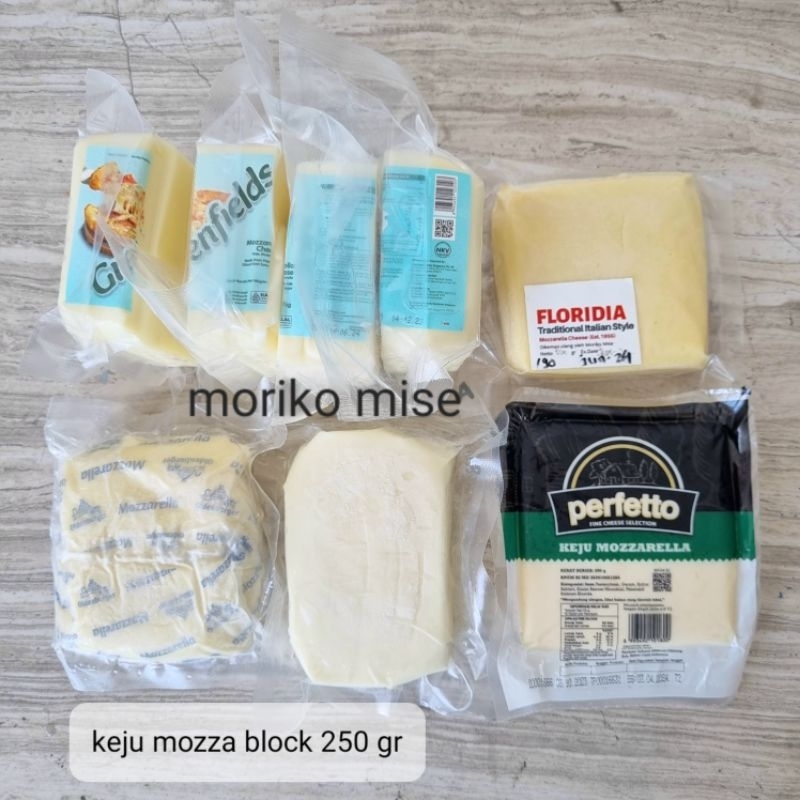 

[ 250 gr block ] keju mozzarella block mozza 250 gr PERFETTO oldenberger GREENFIELDS arla FLORIDIA GREEN VALLEY