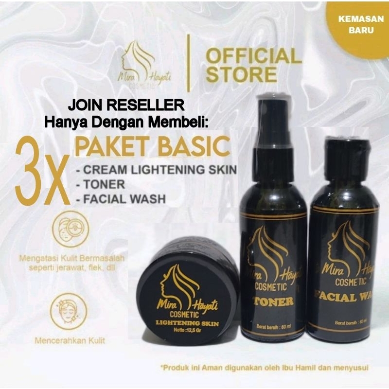 JOIN RESELLER RESMI MH Mira Hayati Cosmetic Asli Original - Medan - PAKET BASIC 3 pcs
