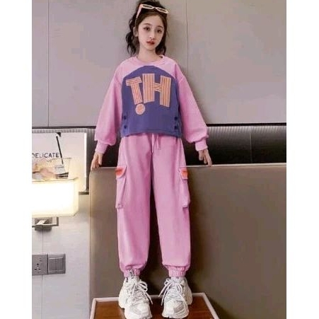 Set Cargo Anak Perempuan Premium