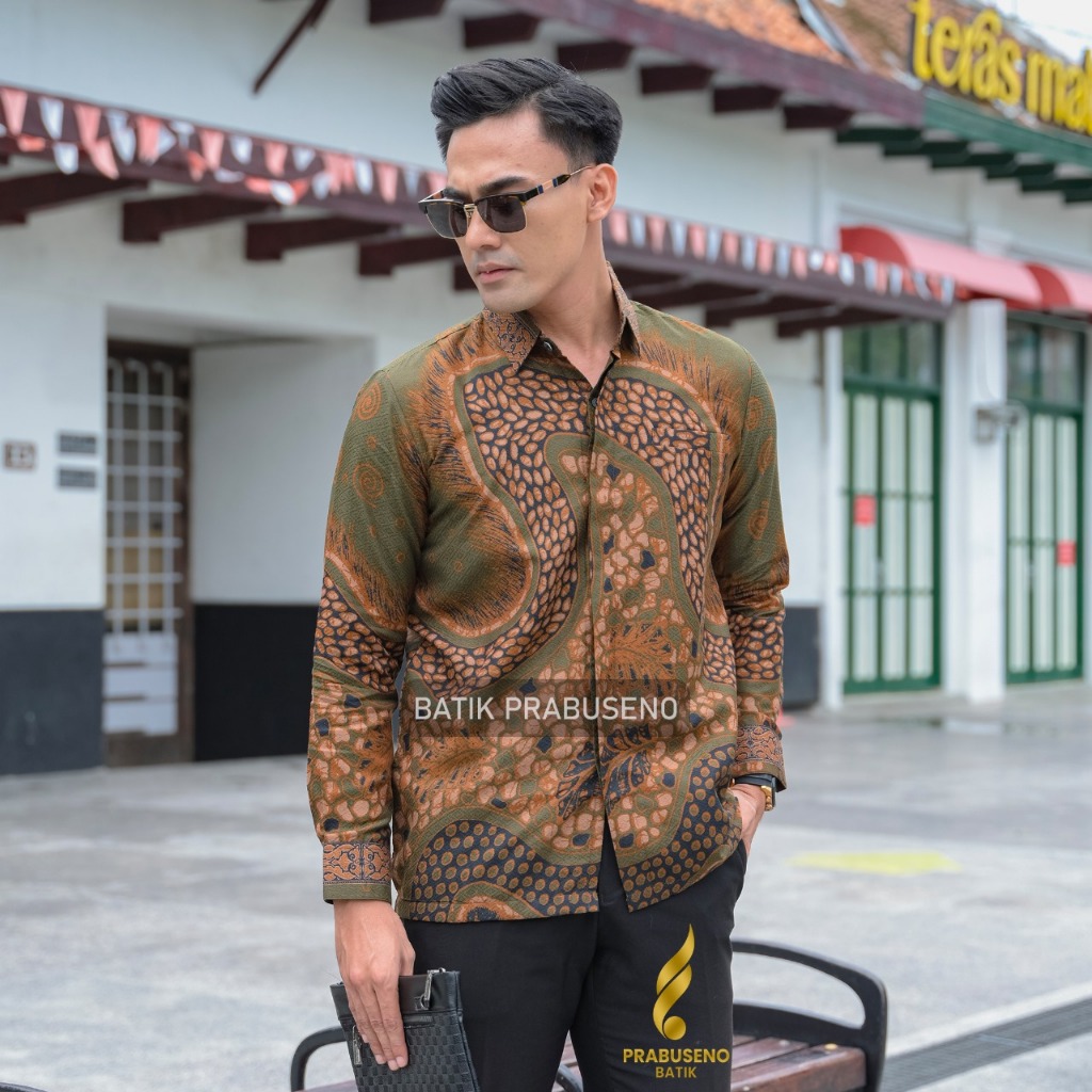 Batik Prabuseno - Batik Pria Lengan Panjang Dobby Reguler Motif Andaru