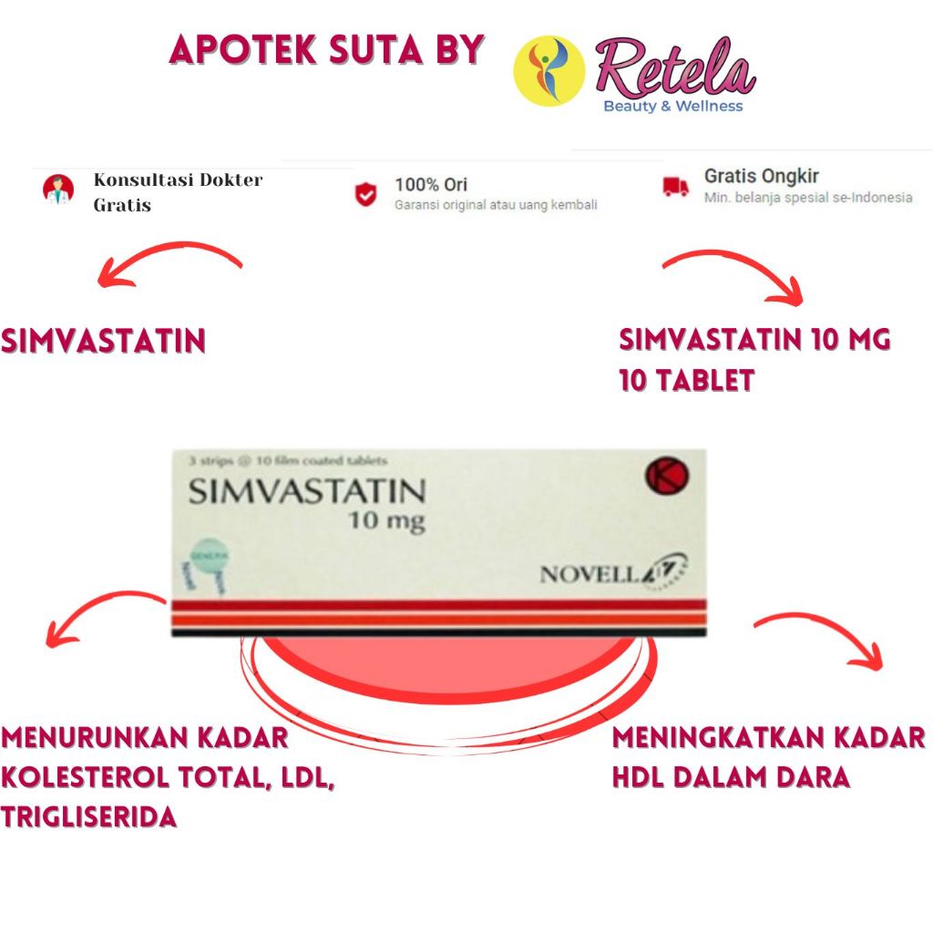 Simvastatin 10 mg 1 box 10 strip