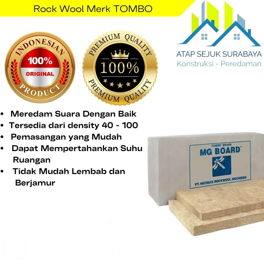 Rockwool Merk Tombo Peredam Suara Ruangan / Atap / Karaoke