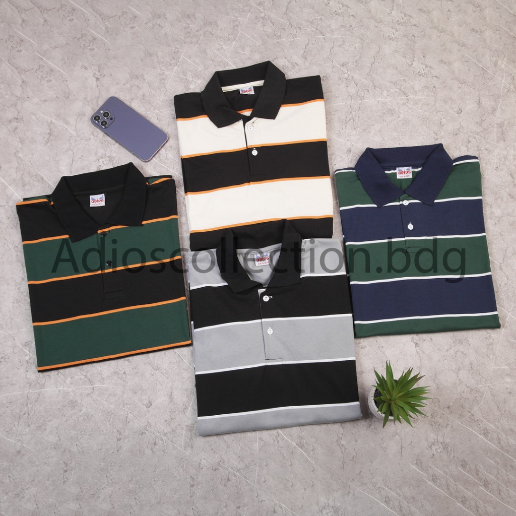 Kaos Kerah Salur STRIP Kaos Polo Pria Kaos Salur Pria