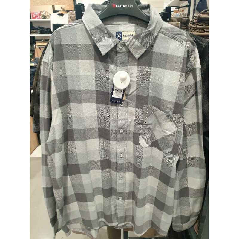 Nevada Kemeja Flanel pria kain lembut dan adem saat diapaki best seller size S-XL