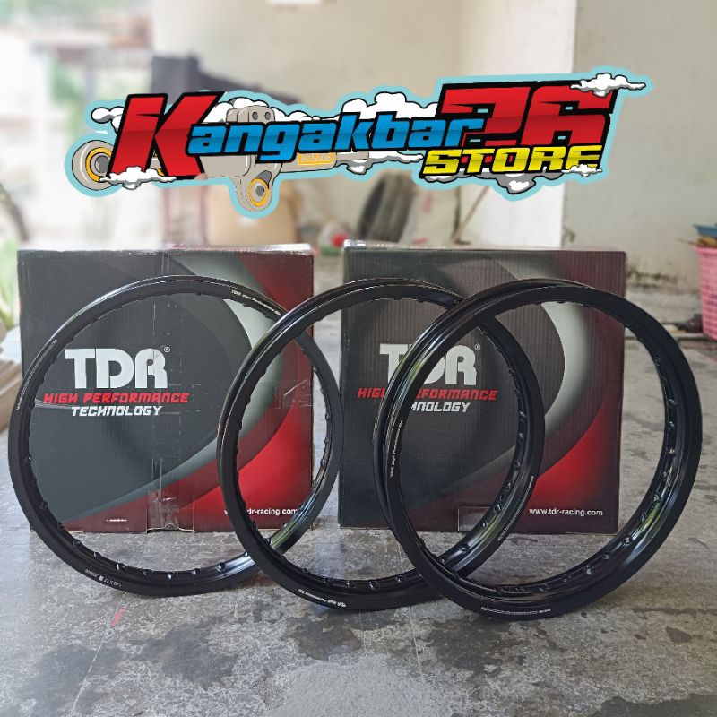 Velg JARI RUJI TDR Hitam glossy hitam gilap uk 140 160 185 ring 17 ECER/ SEPASANG