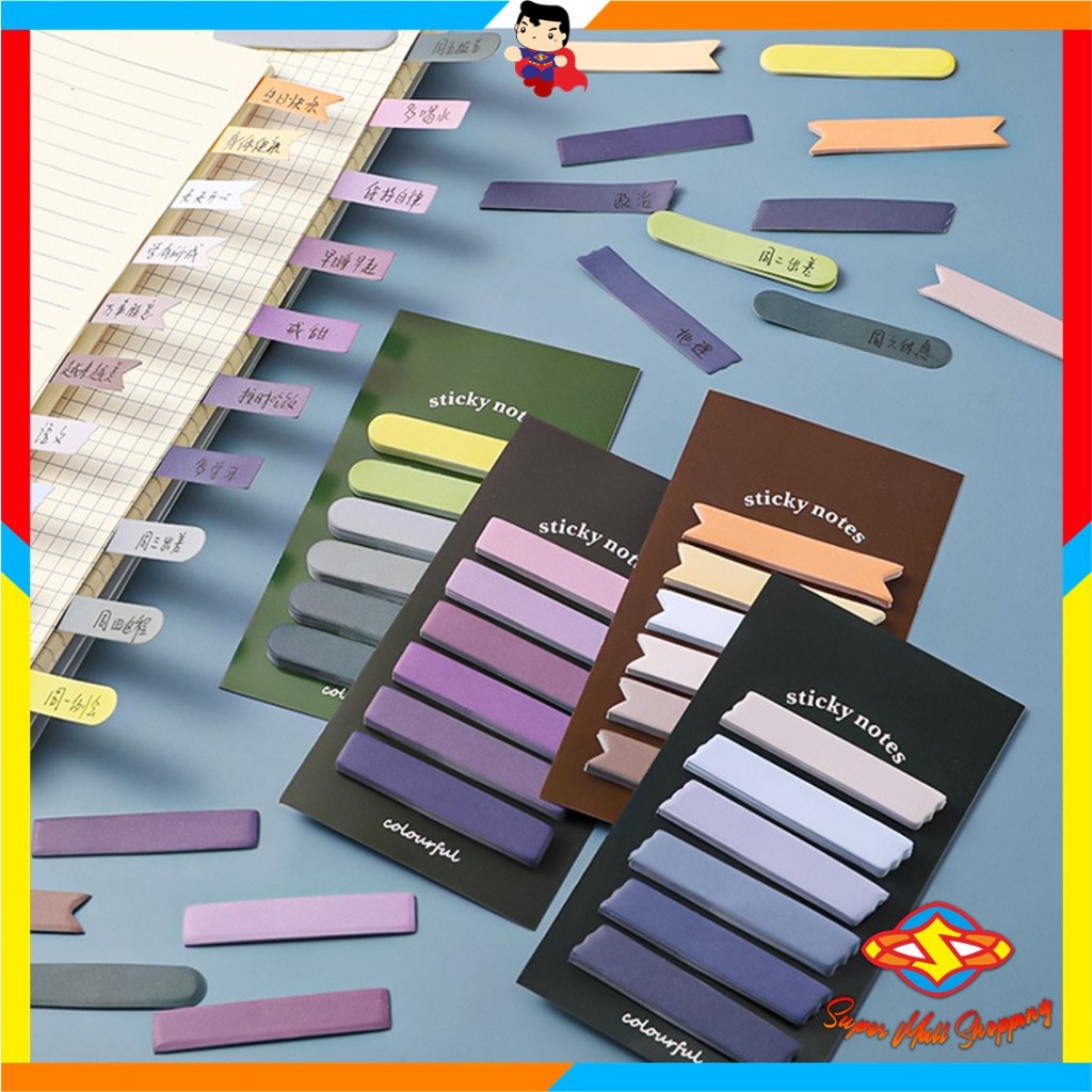 

SMS Sticky Note Gradiasi 6in1 Tempelan Kertas Catatan 120 Lembar Kertas Notes Morandi Warna Gradasi Label Indeks Kertas Deco Colourful Diy Jurnal Planner Mini Memo Bookmark Notepad Alat Tulis Kantor Sekolah