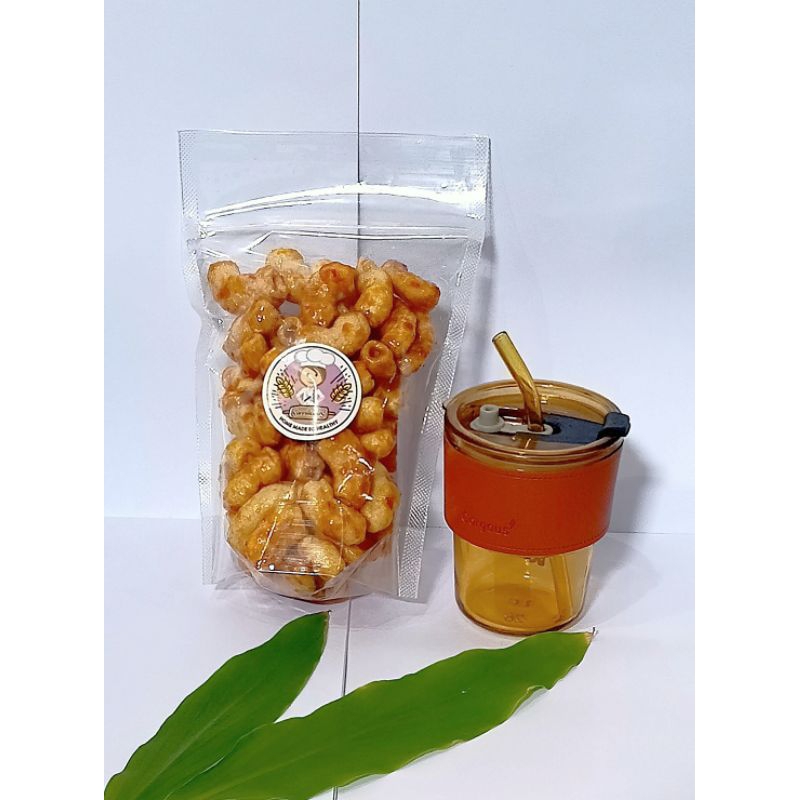 

Makaroni dan Opak Singkong Bumbu Rujak Homemade