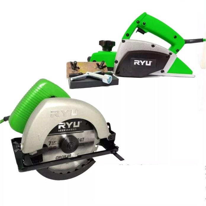 2IN1 RYU Electric Planner RPL82-3A Mesin Serut Sugu Kayu Mesin Planer 82mm Ketam Dan RYU RCS185-1 Ci