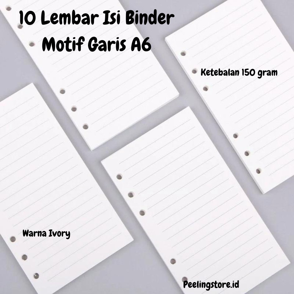 

Abraha 10 Lembar Isi Binder Ivory Motif Garis Loose Leaf A6