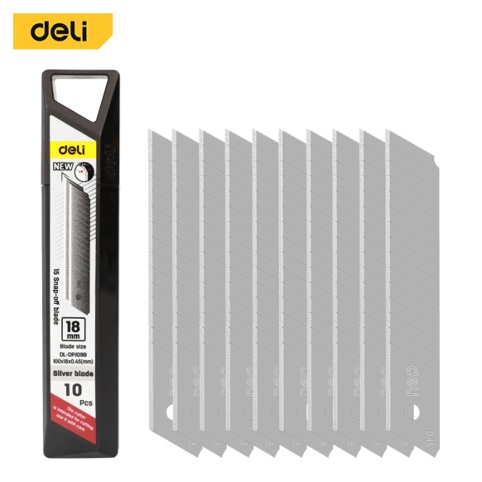 

Deli Utility Knife Blades Set / Cutter Pisau 10 Pcs 18mm EDL-DPJ09B