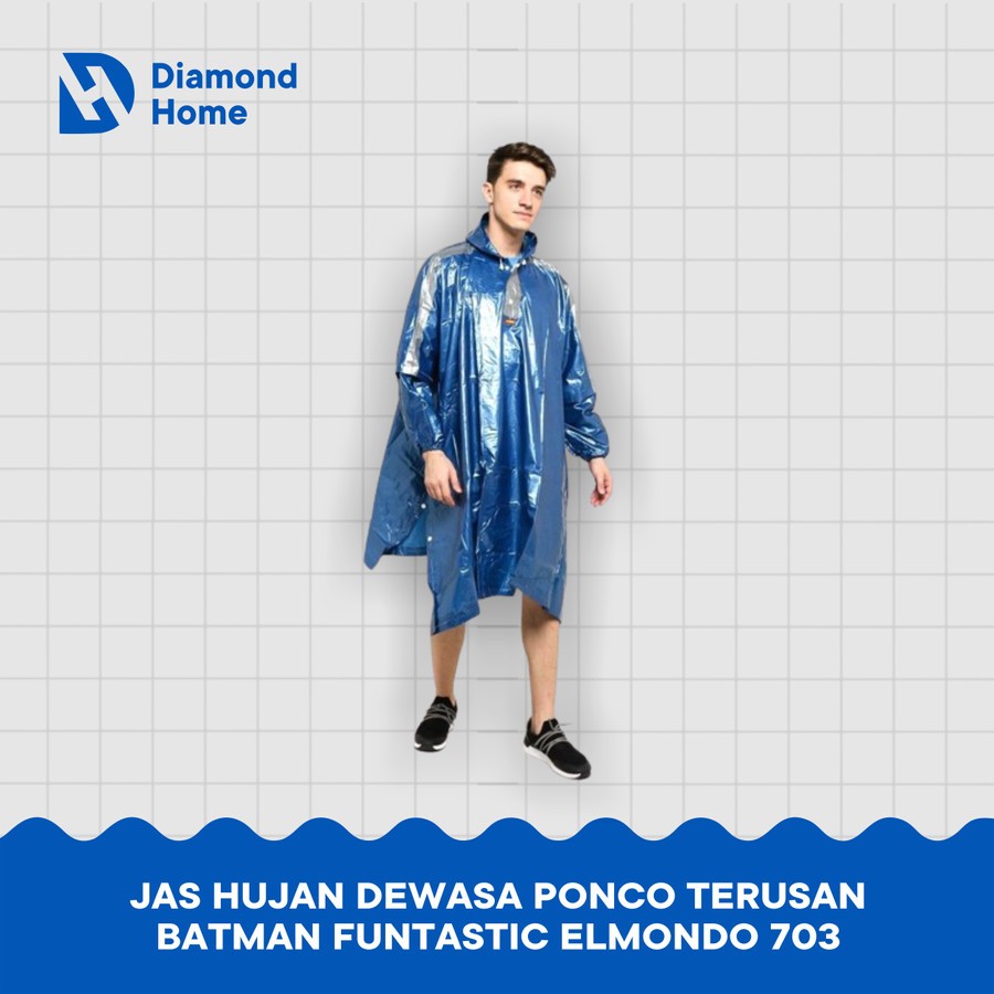 Jas Hujan Mantel Dewasa Ponco Terusan Batman Funtastic Elmondo