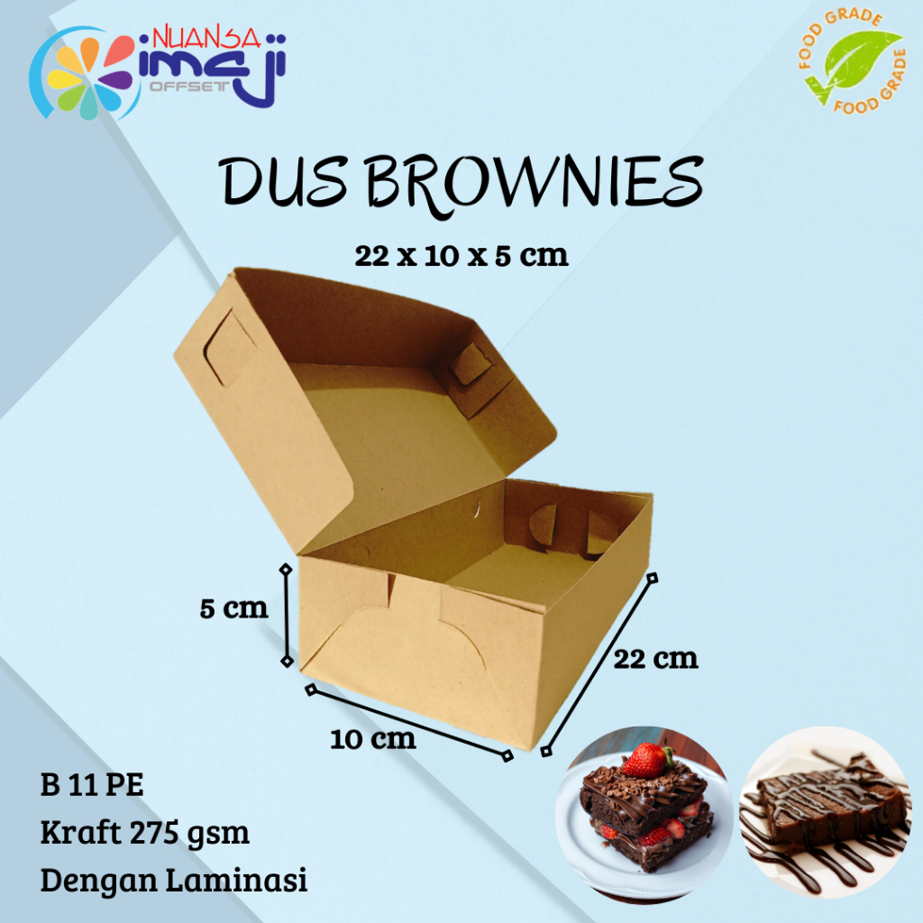 

Dus Brownies B 11 Uk. 22x10x5 Dengan Laminasi