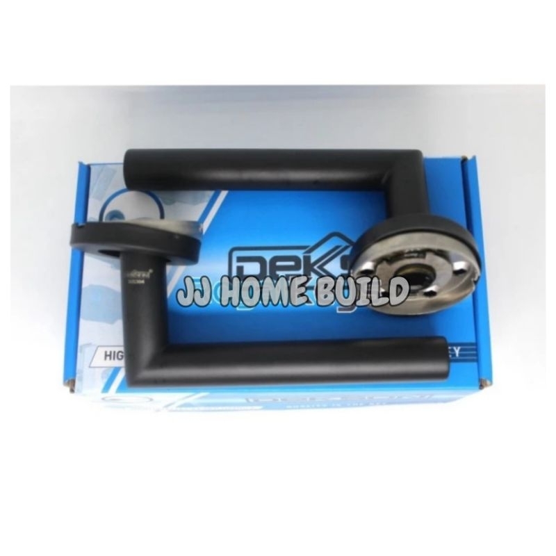Handle Gagang Pintu Dekson LTHR 0003 Black Hitam Pintu Kayu