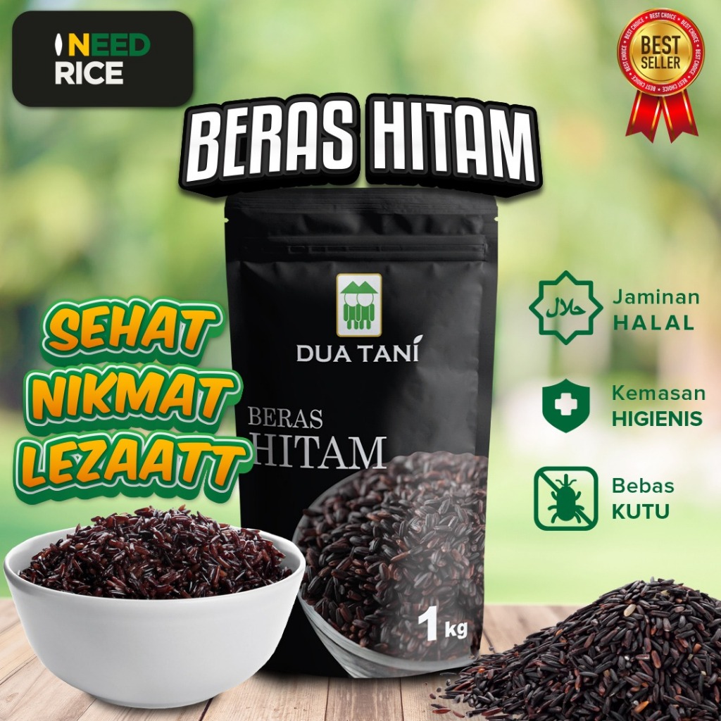 

Beras Hitam Dua Tani 1kg, kualitas premium cocok untuk diet