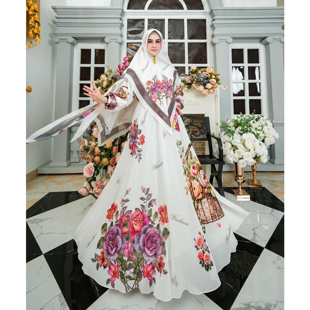 MAHARANI SERIES - SET GAMIS KHIMAR PRINT - GAMIS PESTA & DAILY - NISAYU