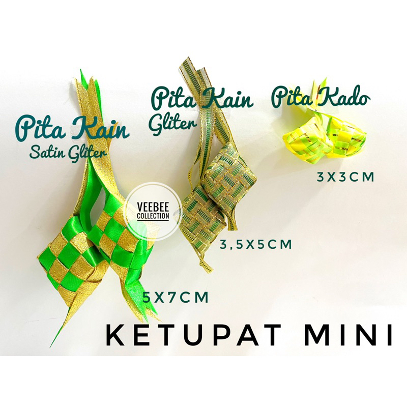 Hiasan Ketupat mini/ gantungan ketupat mini/ hiasan ketupat/ ketupat pita mini