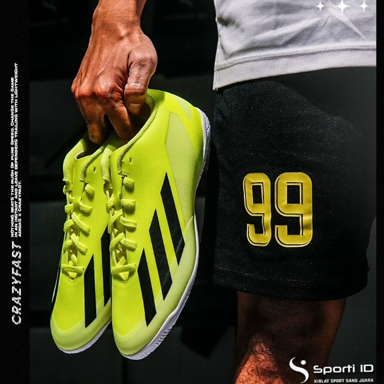Sepatu Futsal Adidas X Crazyfast Club IN - Solar Yellow IF0722 Original