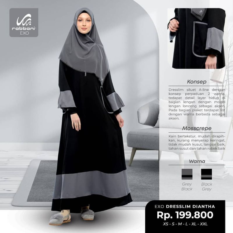 RABBANI - EXO DRESSLIM RABBANI - EXO DRESSLIM DIANTHA - GAMIS POLOS - GAMIS