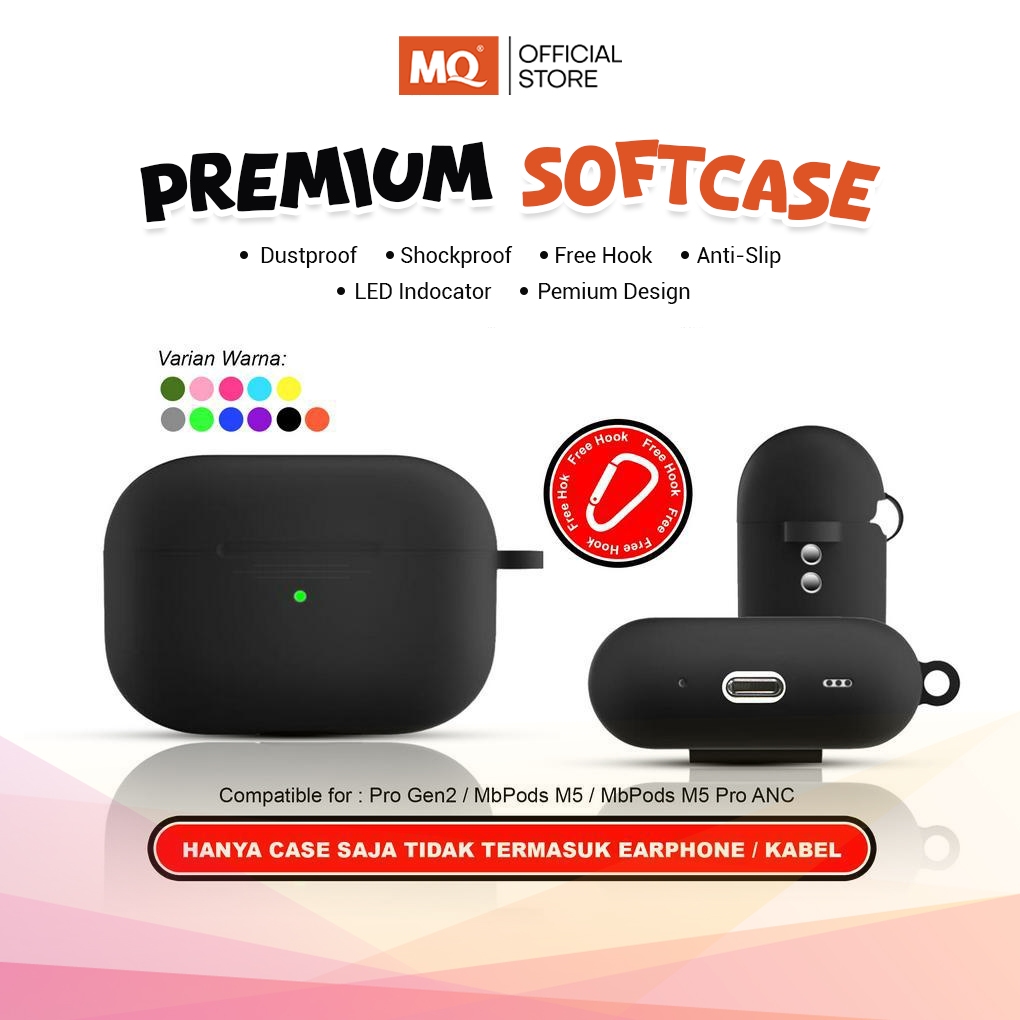 MQ HANYA CASE MINIBEST Premium Softcase Silicone Case For MB Pods M5 Pro Pods Pro 2nd Premium Design