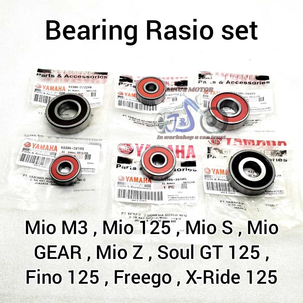 Paket Bearing rasio set Yamaha Mio M3 Z S 125 Gear Fino Xride Soul GT Freego Kualitas original Presi
