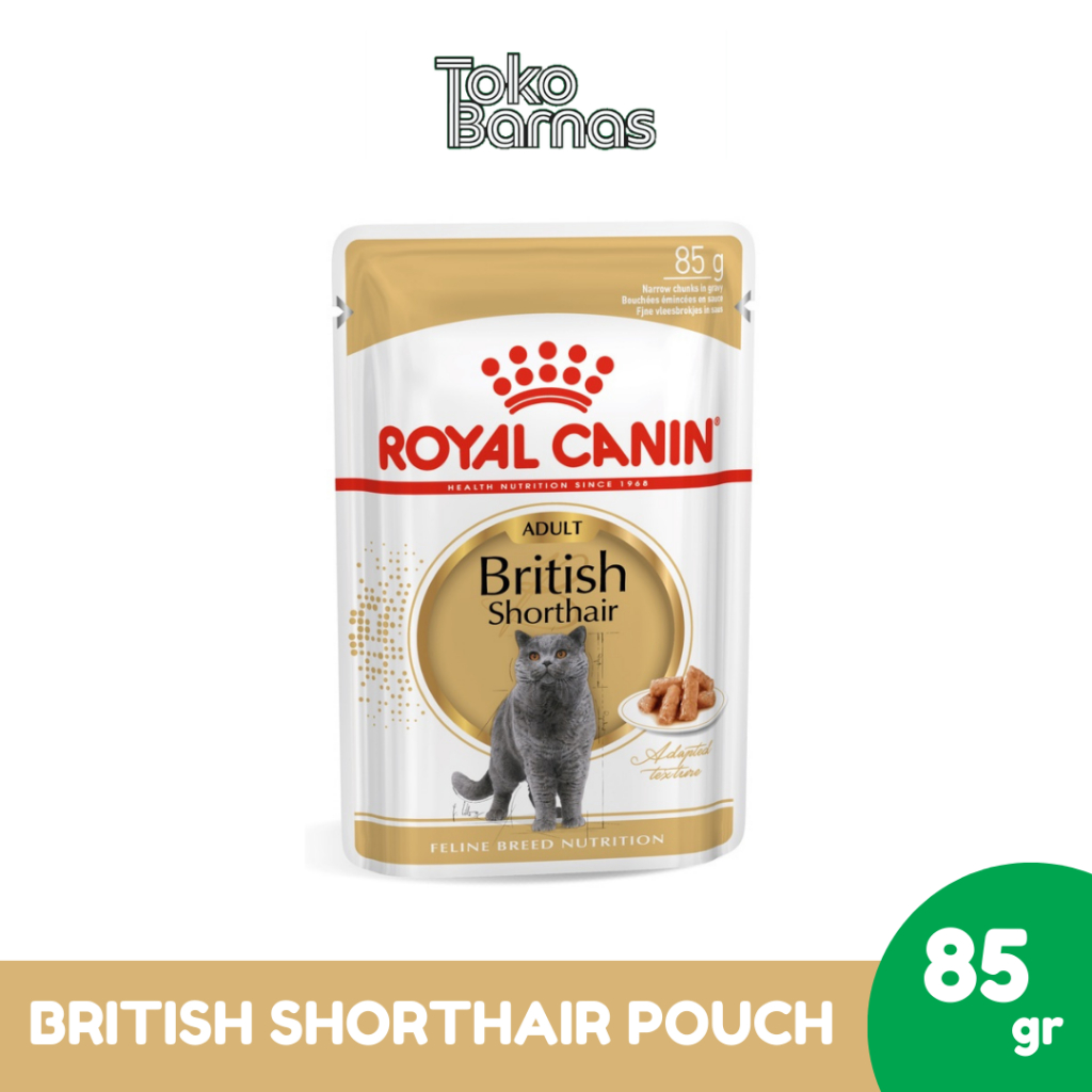 ROYAL CANIN BRITISH SHORTHAIR POUCH 85gr Adult Wet Food Makanan Basah Kucing Dewasa - Feline Breed Nutrition