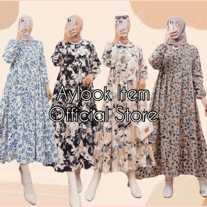 MIDI DRESS WANITA RAYON  / GAMIS RAYON ADEM BUMIL BUSUI FRIENDLY JUMBO
