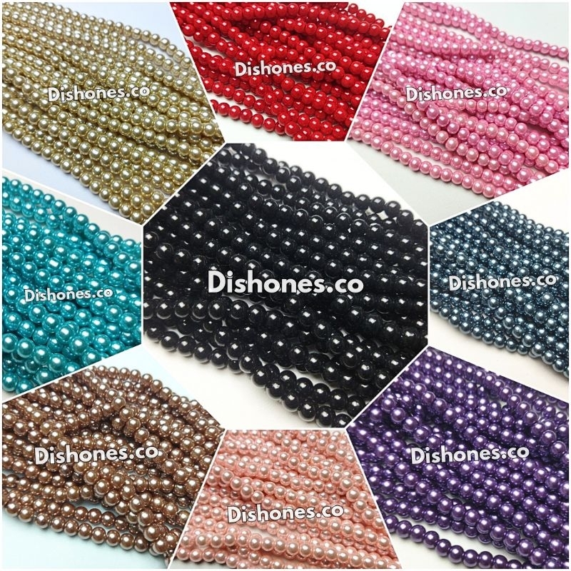Mutiara Berat Sintesis Kilap 6mm / Mutiara Kilap / Bahan Tasbih / Mutiara Kilap / Mutiara Berat