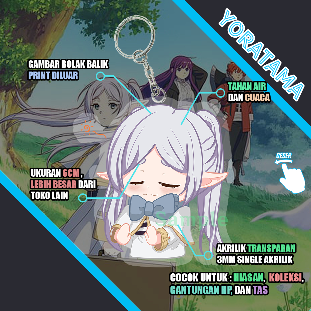 Gantungan Kunci Frieren Sousou no frieren, Keychain Anime Lucu