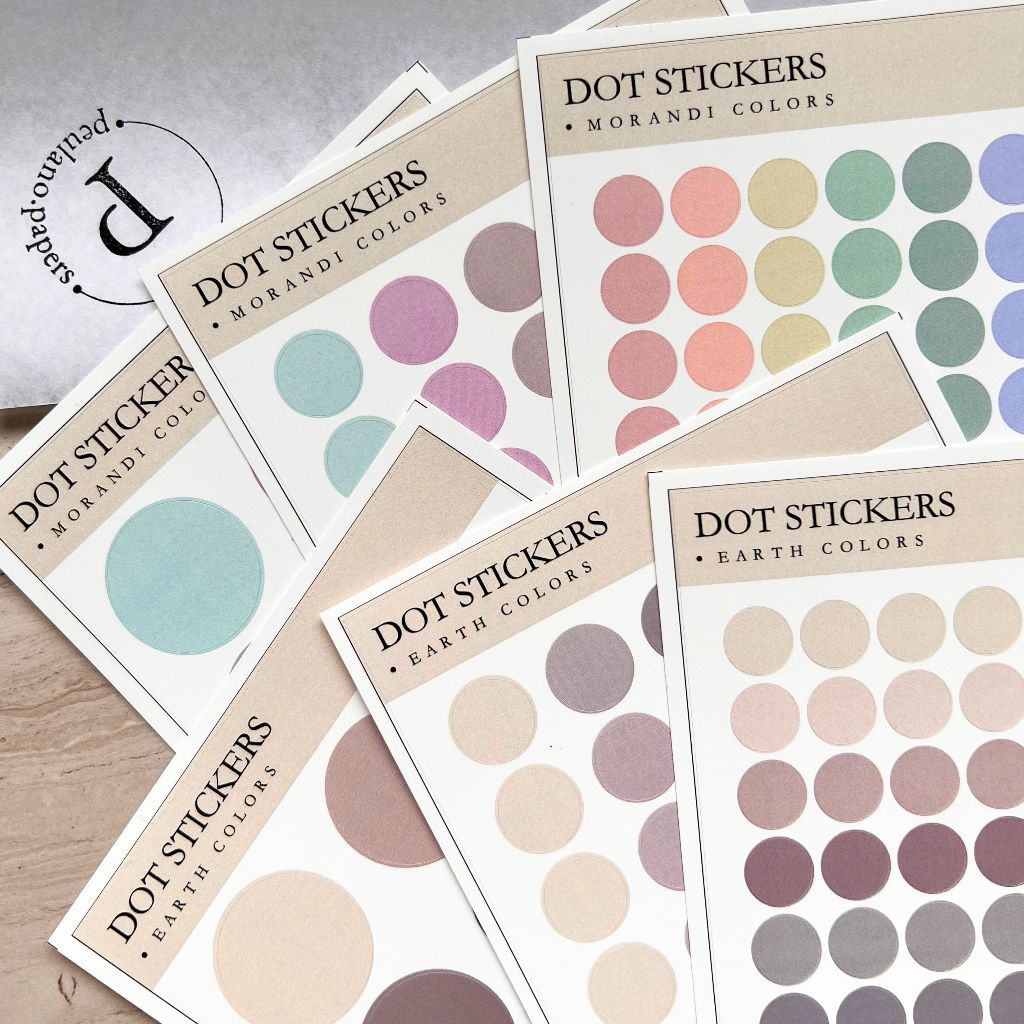 

Decorative DOT Sticker Journalling Stickers Aesthetic Morandi Earth Colour by peulanopapers