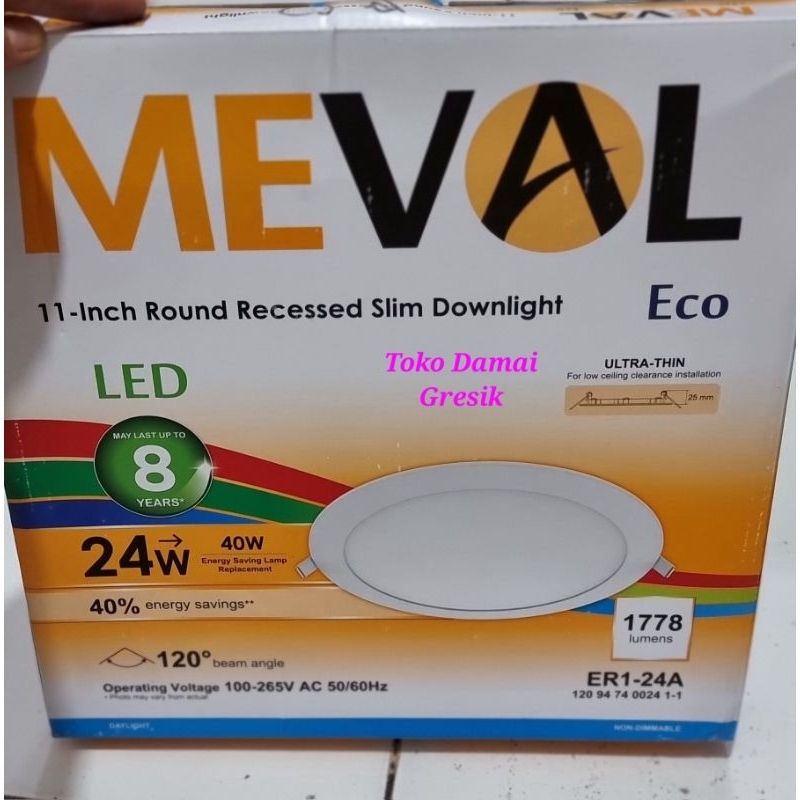 Meval led panel ib 24w bulat Putih slim downlight bulat 11" 24 watt eco slim