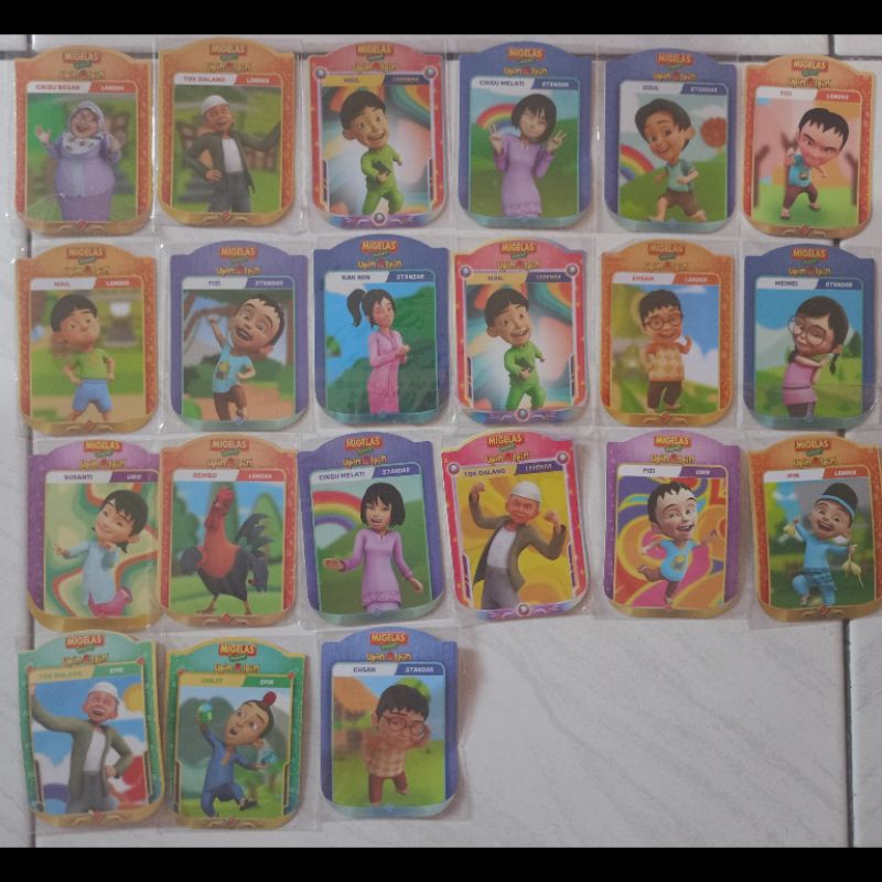 Kartu Upin Ipin 21Pcs - (Mie Gelas)