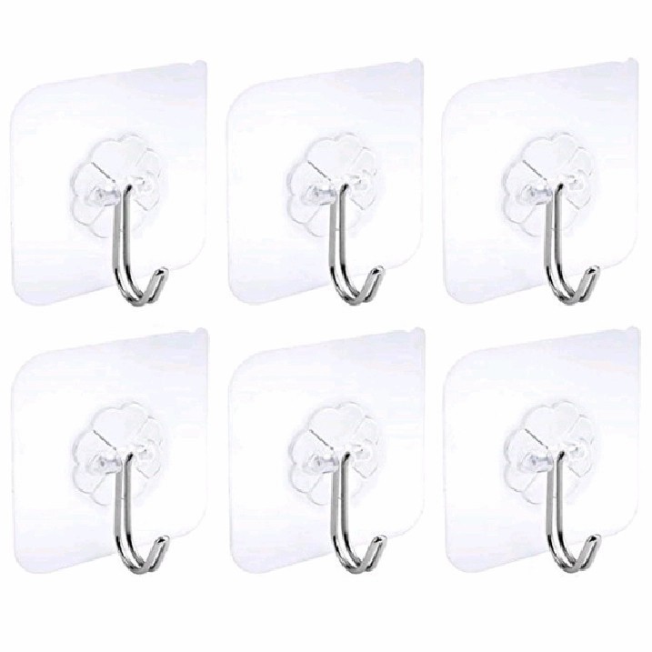 Hook Serbaguna Transparan Gantungan SATUAN Tempel Hook Hanger Bahan PVC Fleksibel Cantelan Dinding D