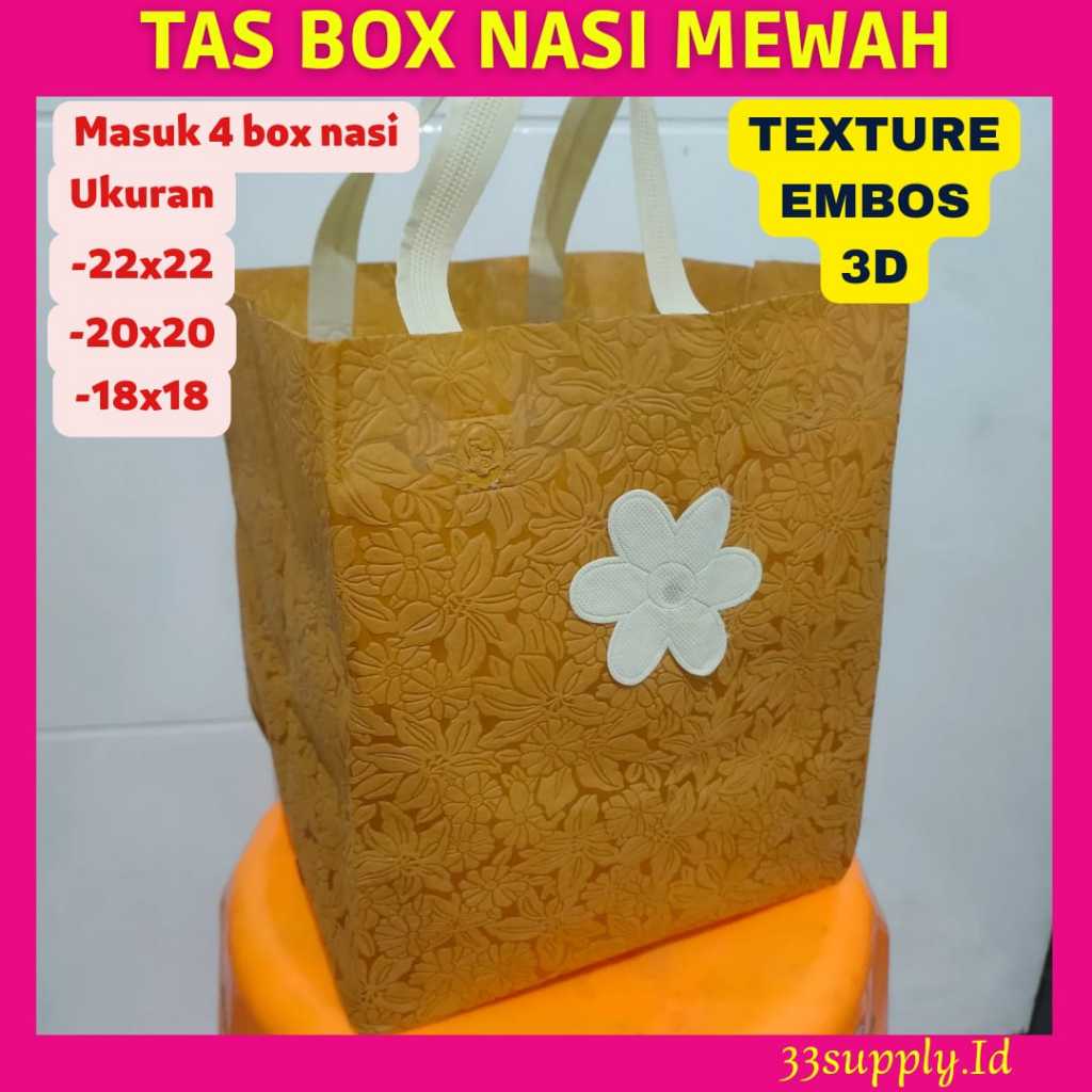 Tas Box nasi 22x22 20x20 18x18 / tas box nasi texture embos 3D 22x22 / tas box nasi bertexture embos