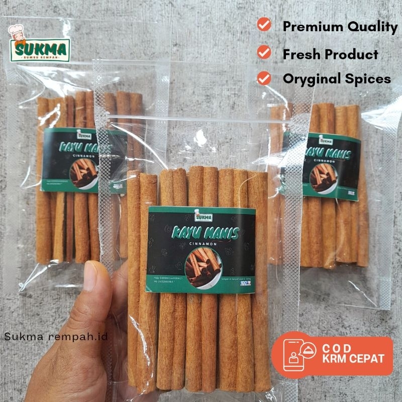 

Cinnamon Stick Kayu Manis Stik Batang Asli 100gr Grade A Premium Quality / JSR Rempah Herbal & Bumbu Dapur Masak