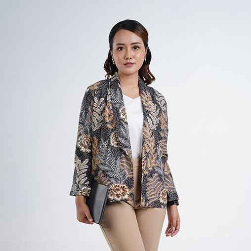 Blazer Batik Wanita Blazer Lengan Panjang Margaria Batik - Haira Series