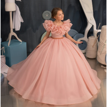 Flower girl dress, Blush flower girl dress, Tulle flower girl dress, Lace flower girl dress, Birthda