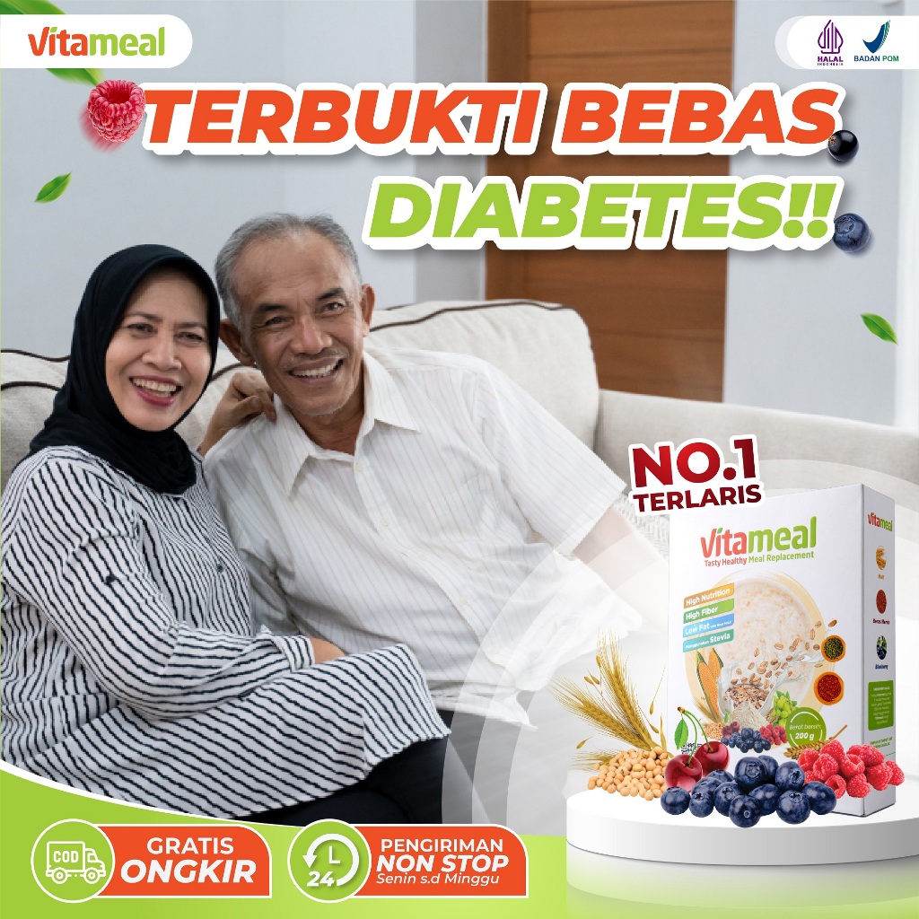 

VITAMEAL Sereal Rendah Gula Mengontrol Gula Darah Menangkal Diabetes Kolesterol Diabetes Gula Alami