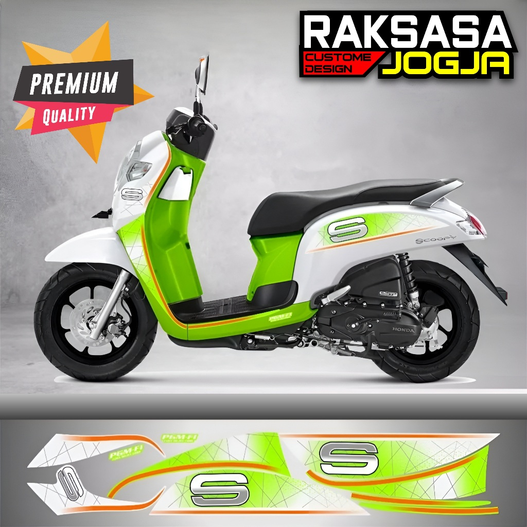 STRIPING SCOOPY 2021TRANSPARAN MOTIF TERBARU VIRAL HITAM PUTIH